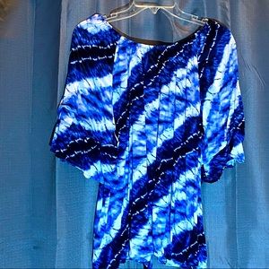 Beautiful blues and black off shoulder top size 18/20